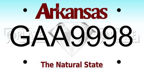 GAA9998 Arkansas License Plate