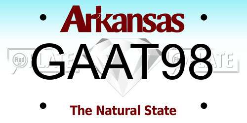 GAAT98 Arkansas License Plate