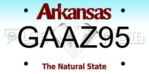 GAAZ95 Arkansas License Plate