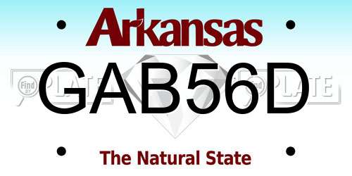 GAB56D Arkansas License Plate