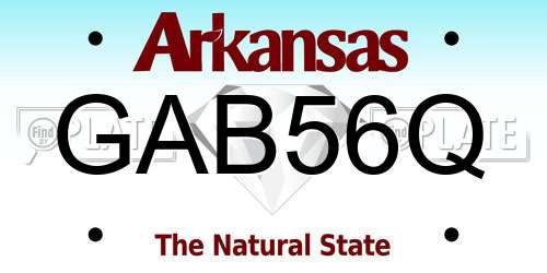 GAB56Q Arkansas License Plate