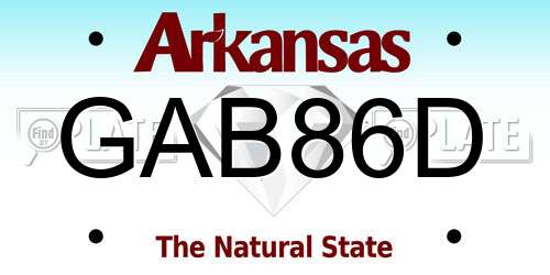 GAB86D Arkansas License Plate