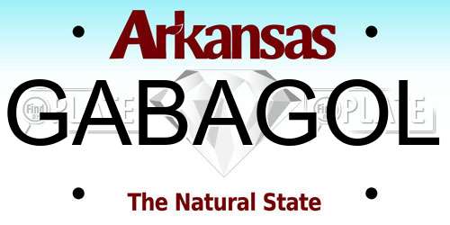 GABAGOL Arkansas License Plate