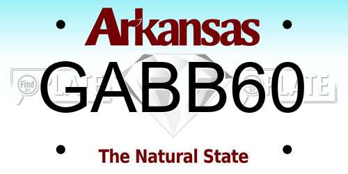 GABB60 Arkansas License Plate
