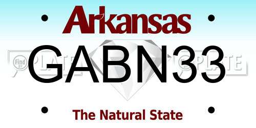 GABN33 Arkansas License Plate