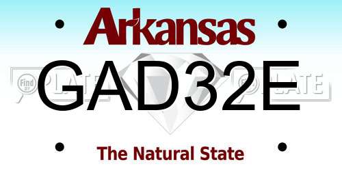 GAD32E Arkansas License Plate