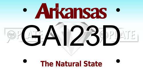 GAI23D Arkansas License Plate