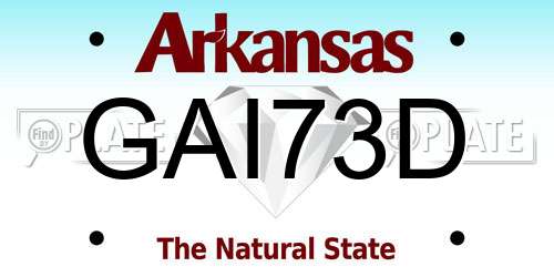 GAI73D Arkansas License Plate