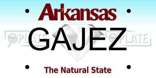 GAJEZ Arkansas License Plate