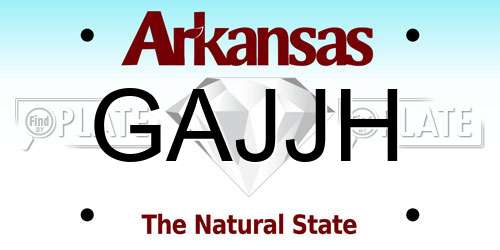 GAJJH Arkansas License Plate