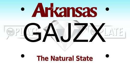 GAJZX Arkansas License Plate