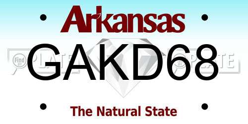 GAKD68 Arkansas License Plate