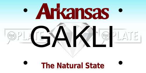 GAKLI Arkansas License Plate