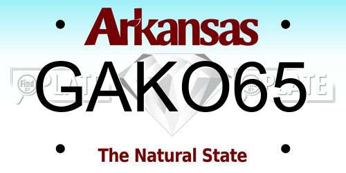 GAKO65 Arkansas License Plate