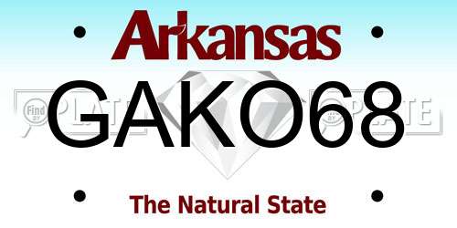 GAKO68 Arkansas License Plate