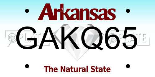 GAKQ65 Arkansas License Plate