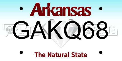 GAKQ68 Arkansas License Plate