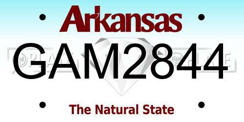 GAM2844 Arkansas License Plate