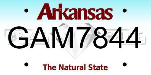 GAM7844 Arkansas License Plate