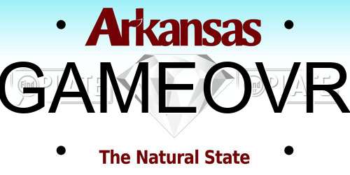 GAMEOVR Arkansas License Plate
