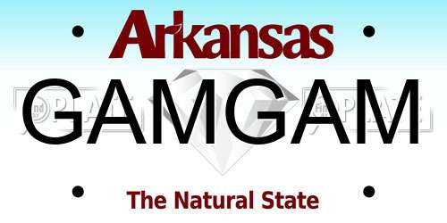 GAMGAM Arkansas License Plate