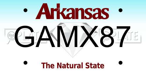 GAMX87 Arkansas License Plate