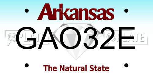 GAO32E Arkansas License Plate