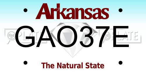 GAO37E Arkansas License Plate