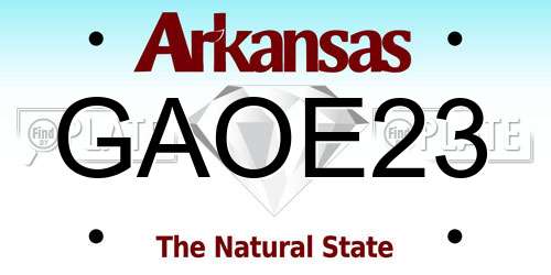 GAOE23 Arkansas License Plate
