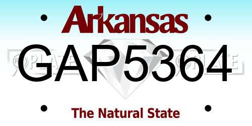 GAP5364 Arkansas License Plate