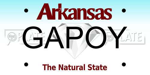 GAPOY Arkansas License Plate