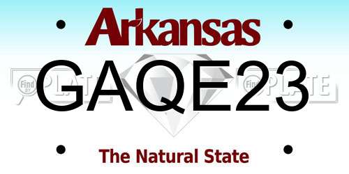 GAQE23 Arkansas License Plate
