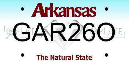 GAR26O Arkansas License Plate