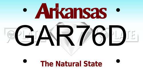 GAR76D Arkansas License Plate