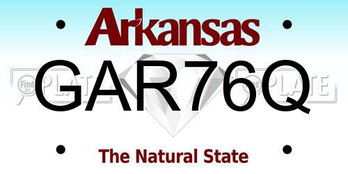 GAR76Q Arkansas License Plate