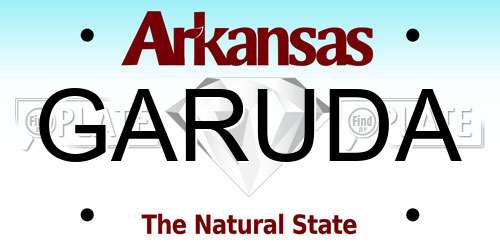 GARUDA Arkansas License Plate