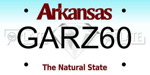 GARZ60 Arkansas License Plate