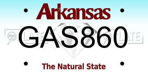 GAS860 Arkansas License Plate