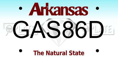 GAS86D Arkansas License Plate