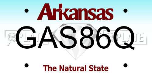 GAS86Q Arkansas License Plate