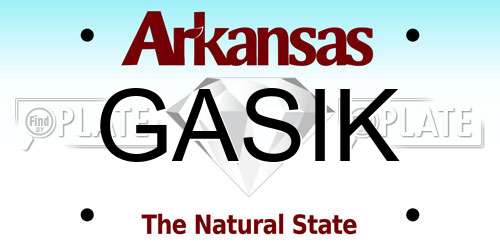 GASIK Arkansas License Plate