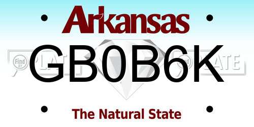 GB0B6K Arkansas License Plate