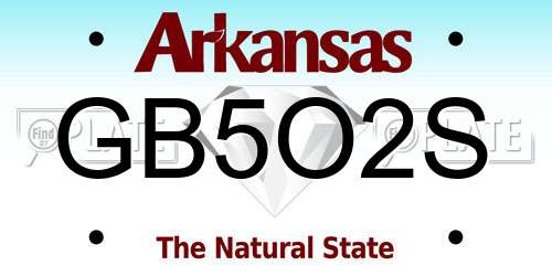 GB5O2S Arkansas License Plate