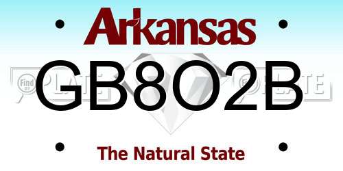 GB8O2B Arkansas License Plate