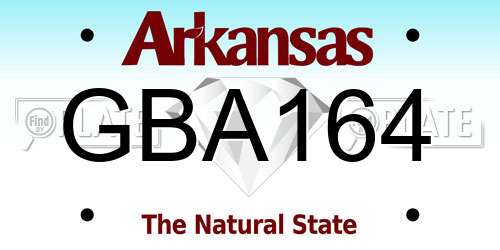 GBA164 Arkansas License Plate