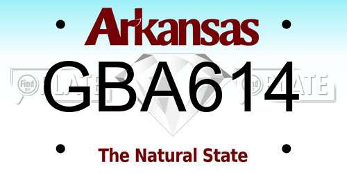 GBA614 Arkansas License Plate