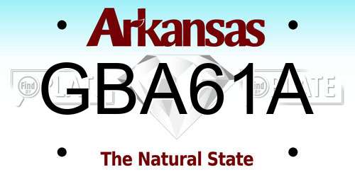 GBA61A Arkansas License Plate