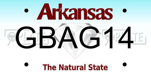 GBAG14 Arkansas License Plate