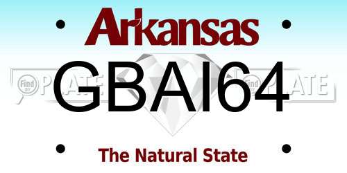 GBAI64 Arkansas License Plate