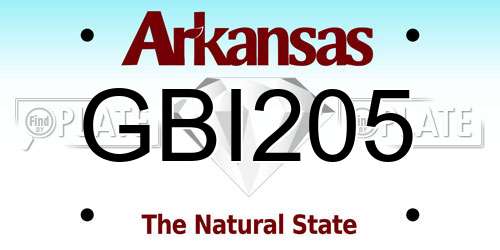 GBI205 Arkansas License Plate